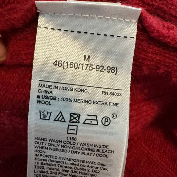 Banana Republic Italian Merino Turtleneck Sweater Womons Medium Red - Picture 10 of 11